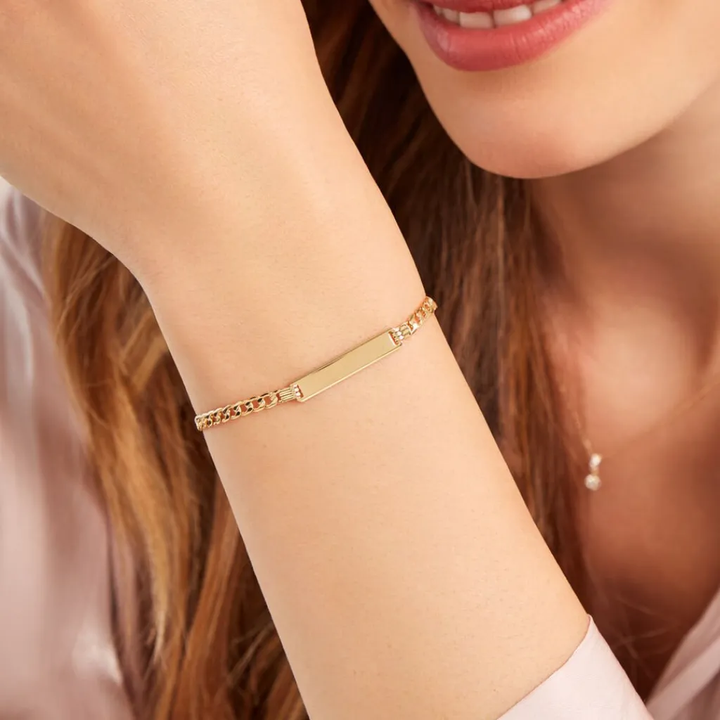 Histoire d'Or Bracelet Identitée Genevra Or Jaune Discount