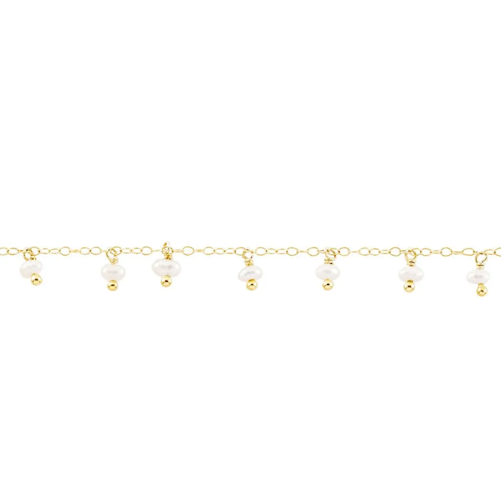 Histoire d'Or Bracelet Identitée Jazmin Or Jaune Perle De Culture Hot