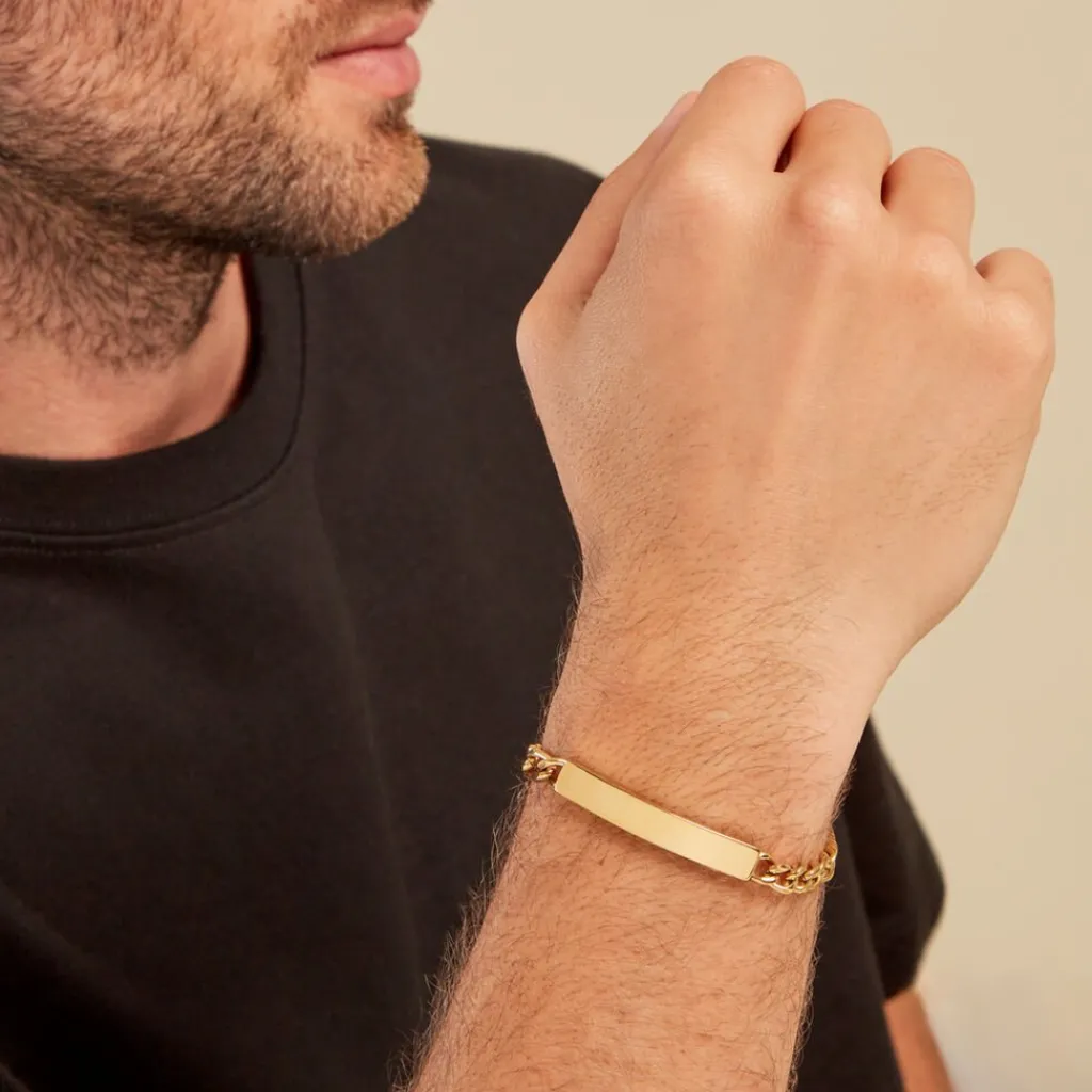 Histoire d'Or Bracelet Identitée Jimmy acier jaune Discount