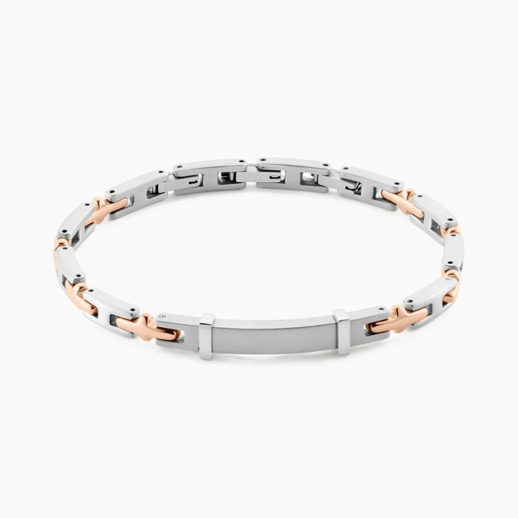 JOURDAN Bracelet Identitée Haribert Acier Argenté New