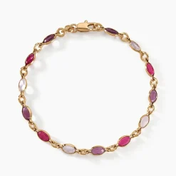 Histoire d'Or Bracelet Ilvaae Plaqué Or Jaune Pierre De Synthese plaqué or jaune pierre rose Discount