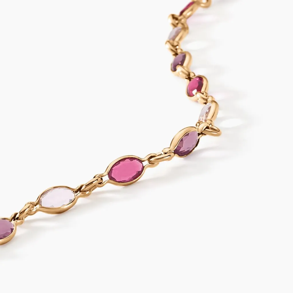 Histoire d'Or Bracelet Ilvaae Plaqué Or Jaune Pierre De Synthese plaqué or jaune pierre rose Discount