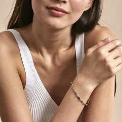 Histoire d'Or Bracelet Ilvaae Plaqué Or Jaune Pierre De Synthese plaqué or jaune pierre bleu Discount