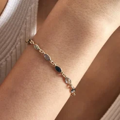 Histoire d'Or Bracelet Ilvaae Plaqué Or Jaune Pierre De Synthese plaqué or jaune pierre bleu Discount