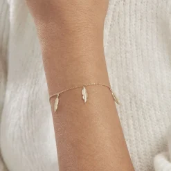 Histoire d'Or Bracelet Indian Nature Feuilles Or Jaune Outlet