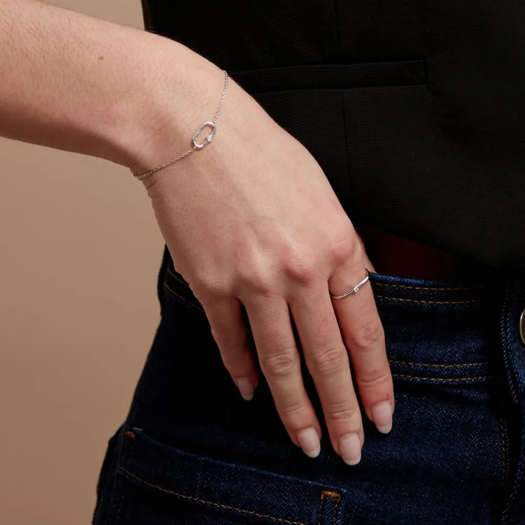 Histoire d'Or Bracelet Infini Pop De Zirconium argent blanc oxyde