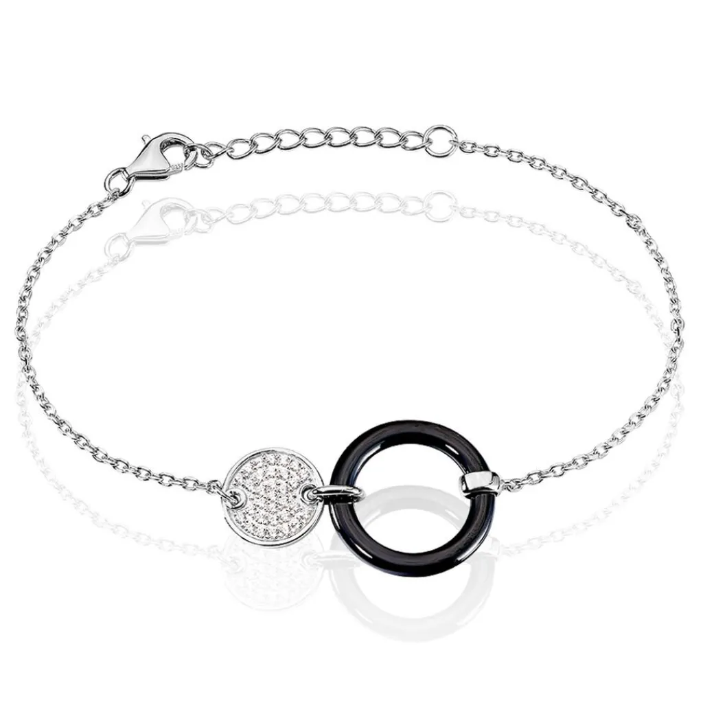 Histoire d'Or Bracelet Issara Argent Blanc Céramique Et Oxyde De Zirconium Discount