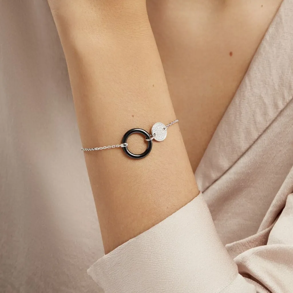 Histoire d'Or Bracelet Issara Argent Blanc Céramique Et Oxyde De Zirconium Discount