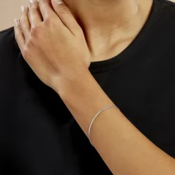 Histoire d'Or Bracelet Ivy Maille Haricot Or Blanc Hot