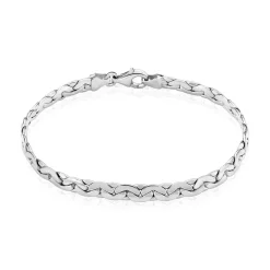 Histoire d'Or Bracelet Ivy Maille Haricot Or Blanc