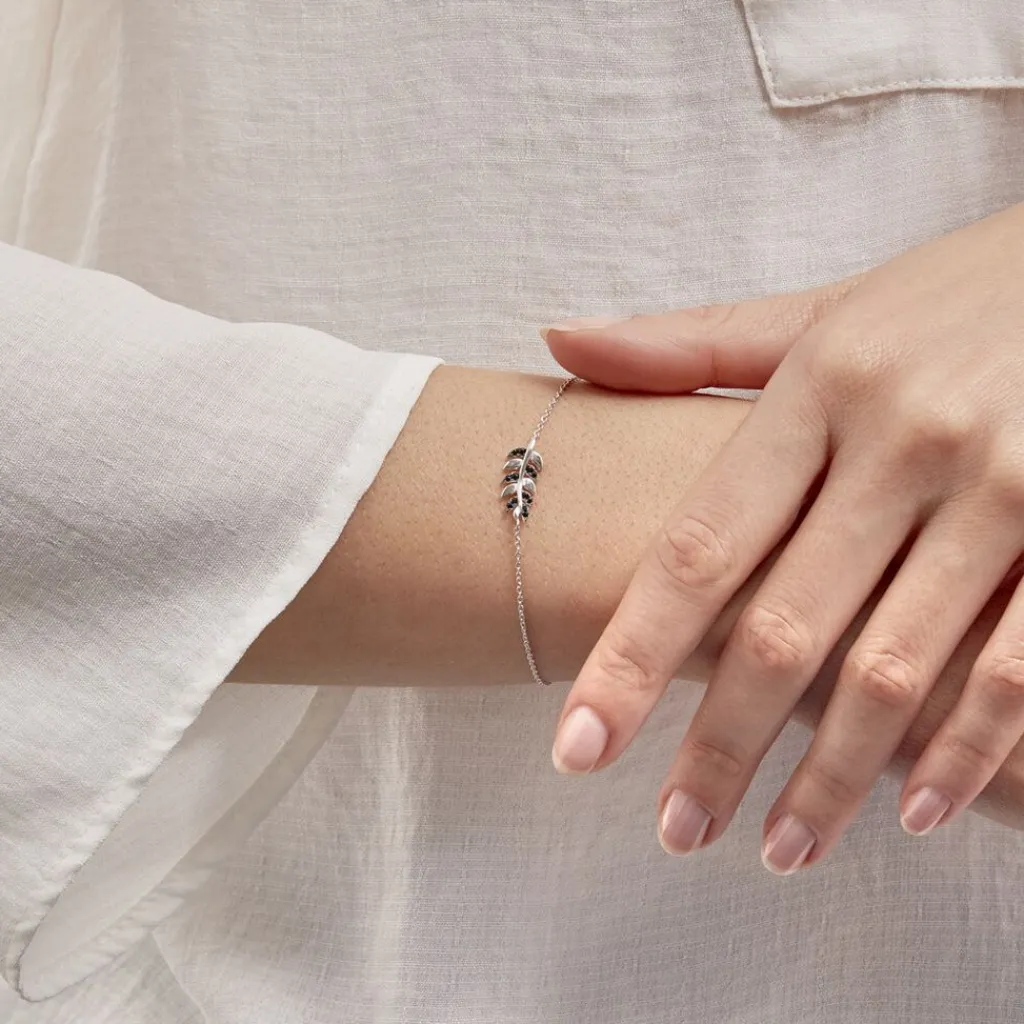 Histoire d'Or Bracelet Jade Argent Blanc Oxyde De Zirconium argent blanc oxyde noir Hot