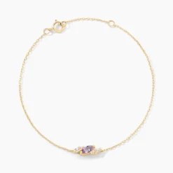 Histoire d'Or Bracelet Jardin Secret Or Jaune Améthyste Oxyde De Zirconium Outlet