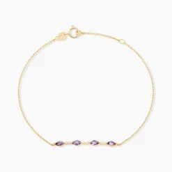 Histoire d'Or Bracelet Jardin Secret Or Jaune Améthyste Oxyde De Zirconium Clearance
