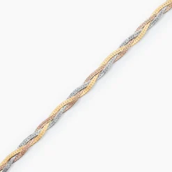 Histoire d'Or Bracelet Jasmin Tresse or tricolore Discount