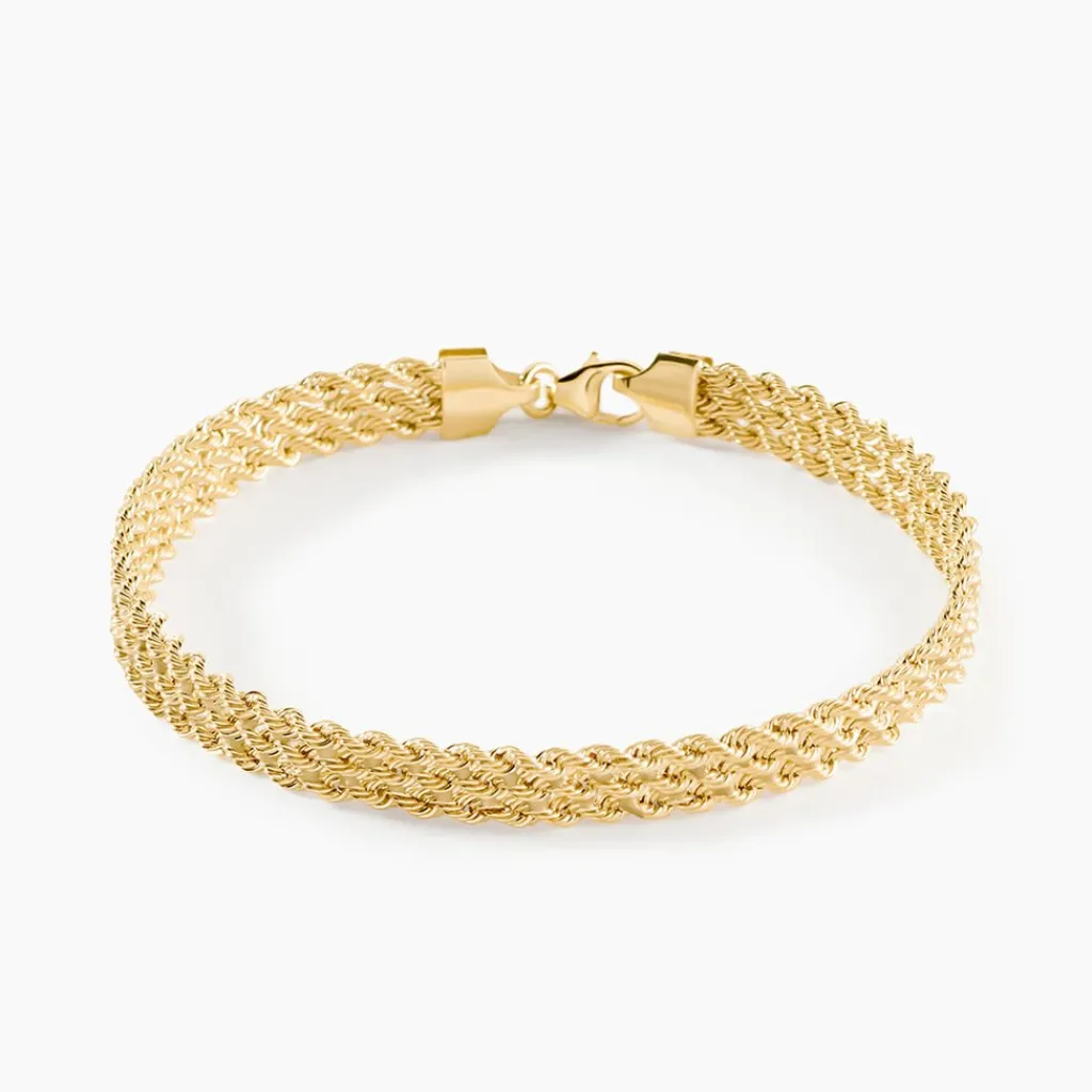 Histoire d'Or Bracelet Jerry Maille Corde 3 Rangs or jaune Sale