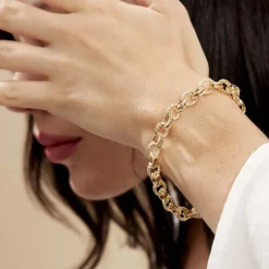 Histoire d'Or Bracelet Joice Maille Alternée Et Godronne or jaune New