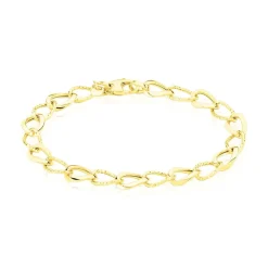 Histoire d'Or Bracelet Joice Maille Alternée Et Godronne Or Jaune