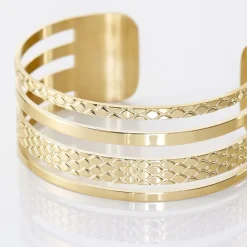 Histoire d'Or Bracelet Jonc Abram Acier Jaune acier doré New