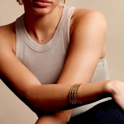 Histoire d'Or Bracelet Jonc Abram Acier Jaune acier doré New