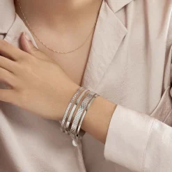 Histoire d'Or Bracelet Jonc Abram acier blanc Best