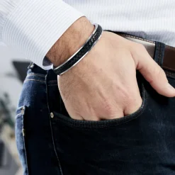 Histoire d'Or Bracelet Jonc Ahmet Acier Blanc