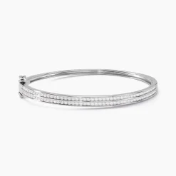 Histoire d'Or Bracelet Jonc Carinne Argent Blanc Oxyde De Zirconium Best