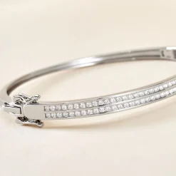 Histoire d'Or Bracelet Jonc Carinne Argent Blanc Oxyde De Zirconium Best