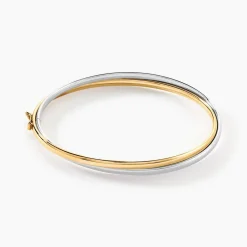 Histoire d'Or Bracelet Jonc Catalin 2 Fils Flexibles Or Bicolore New