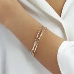 Histoire d'Or Bracelet Jonc Catalin 3 Fils Entrelaces Or Tricolore Clearance