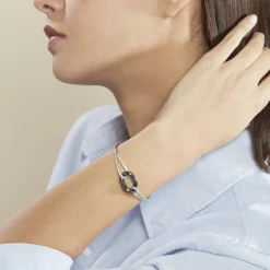 Histoire d'Or Bracelet Jonc Ceramik Design Argent  Céramique Et Oxyde De Zirconium