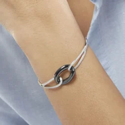 Histoire d'Or Bracelet Jonc Ceramik Design Argent  Céramique Et Oxyde De Zirconium