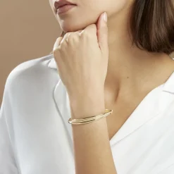 Histoire d'Or Bracelet Jonc Claudie 3 Fils Entrelaces Or Jaune Hot