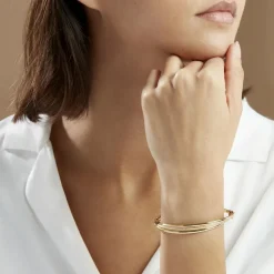 Histoire d'Or Bracelet Jonc Claudie 3 Fils Entrelaces Or Jaune Hot