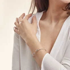 Histoire d'Or Bracelet Jonc Deva Argent Blanc Oxyde De Zirconium Clearance