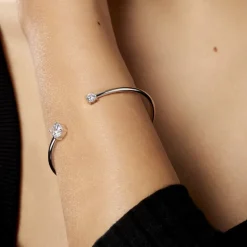 Histoire d'Or Bracelet Jonc Domitille Argent Blanc Oxyde De Zirconium Clearance