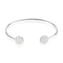 Histoire d'Or Bracelet Jonc Domitylle Argent Blanc Oxyde De Zirconium Hot