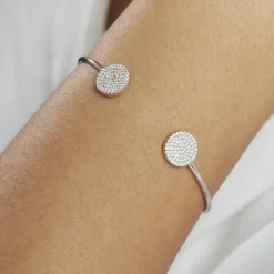 Histoire d'Or Bracelet Jonc Domitylle Argent Blanc Oxyde De Zirconium Hot