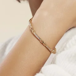 Histoire d'Or Bracelet Jonc Epiphanieae Plaqué Or Jaune Oxyde De Zirconium Online