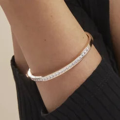 Histoire d'Or Bracelet Jonc Frieda Plaqué Or Jaune Oxyde De Zirconium New