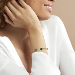 Histoire d'Or Bracelet Jonc Heida Or Jaune Malachite or jaune malachite vert Online