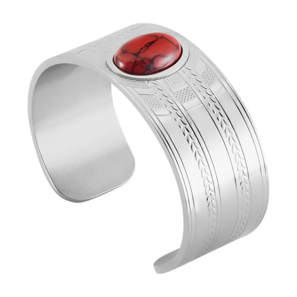 IMAGINE Bracelet Jonc Segolene Acier Blanc Pierre De Synthese Outlet