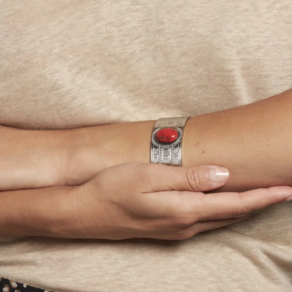 IMAGINE Bracelet Jonc Segolene Acier Blanc Pierre De Synthese Outlet