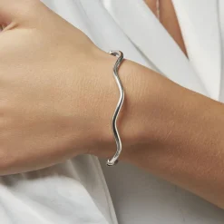 Histoire d'Or Bracelet Jonc Jennie Ondule Or Blanc Outlet