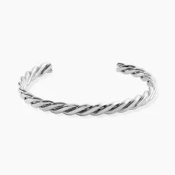JOURDAN Bracelet Jonc Guilherme Acier Argenté Sale