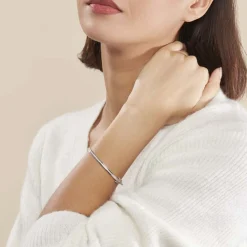 Histoire d'Or Bracelet Jonc Laurianne Argent Blanc Oxyde De Zirconium Hot