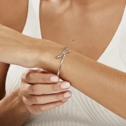 Histoire d'Or Bracelet Jonc Maisha Argent Blanc New