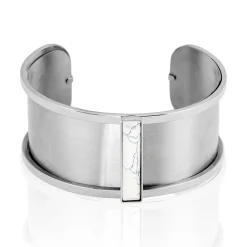 IMAGINE Bracelet Jonc Melvyna Acier Blanc Pierre De Synthese