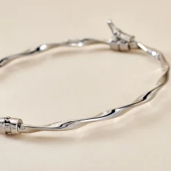 Histoire d'Or Bracelet Jonc Nathaelae Argent Blanc Discount