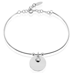 Histoire d'Or Bracelet Jonc Paula Argent Blanc Oxyde De Zirconium Sale