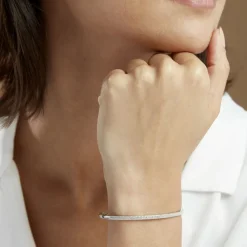 Histoire d'Or Bracelet Jonc Posie Or Blanc Diamant Discount